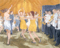 Moguls & Starlets, Yellow Tent VI   1992   Oil on canvas   74 × 92 cm