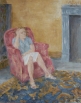 Paule in the drawing room   1990-1994   Oil on canvas   61 x 48 cm